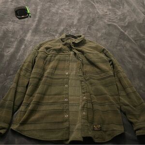 Burton Olive Plaid Shirt Jacket